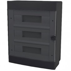 Πίνακας Επίτοιχος Πλαστικός 3Σειρών 36Στοιχείων IP40 Μαύρος Attis 60365BL